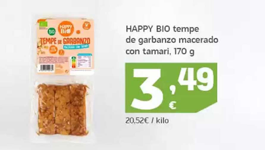 HAPPY BIO tempe de garbanzo macerado con tamari