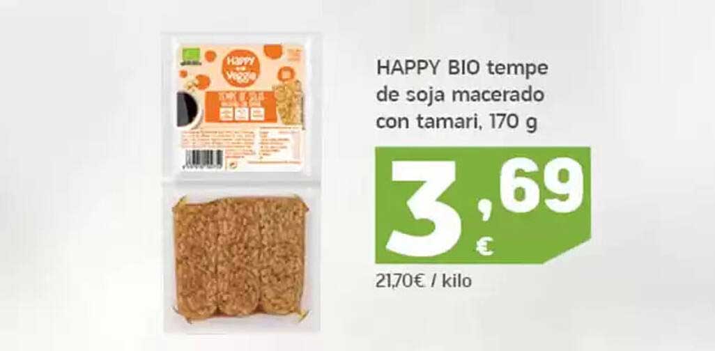 HAPPY BIO tempe de soja macerado con tamari