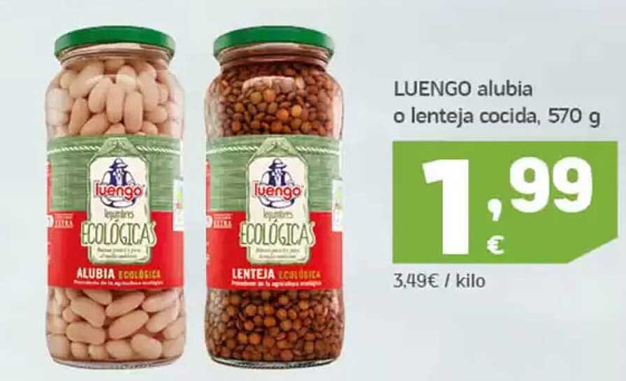 LUENGO alubia o lenteja cocida, 570 g