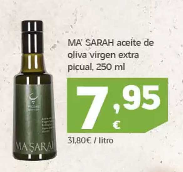 MA' SARAH aceite de oliva virgen extra picual, 250 ml