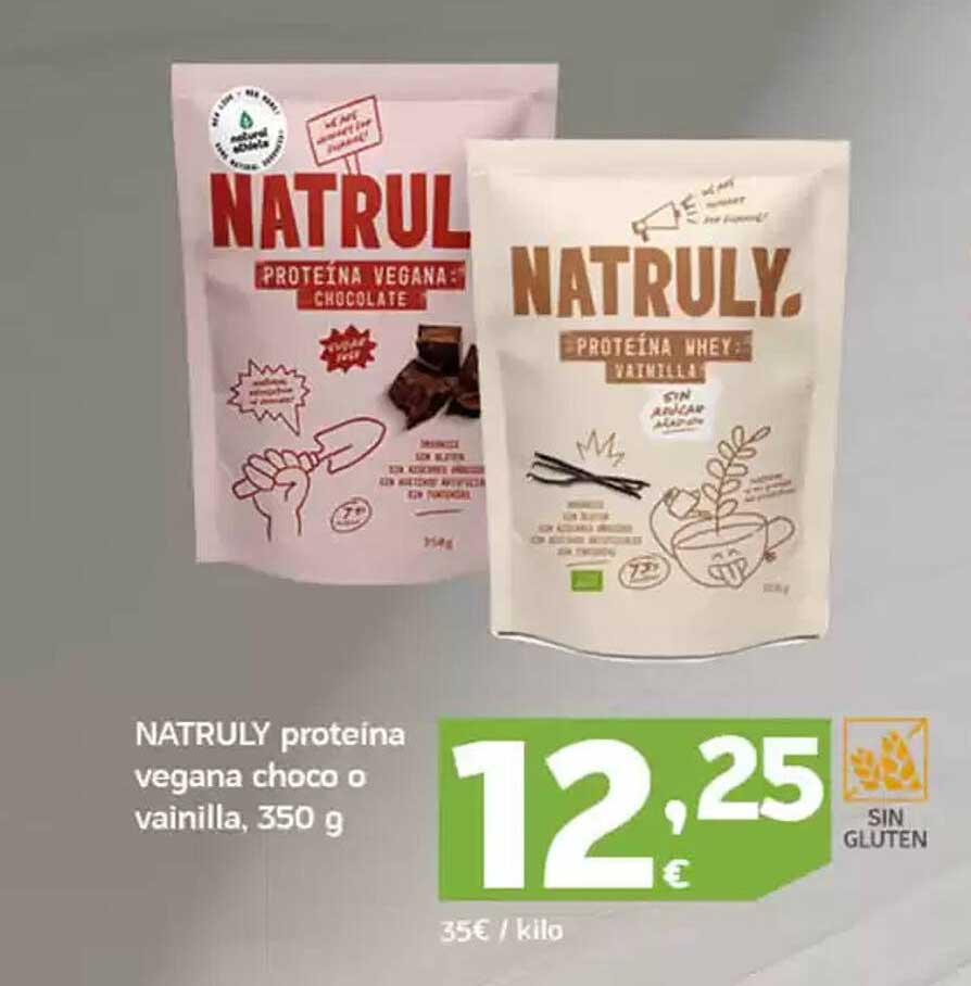 NATRULY proteína vegana choco o vainilla, 350 g