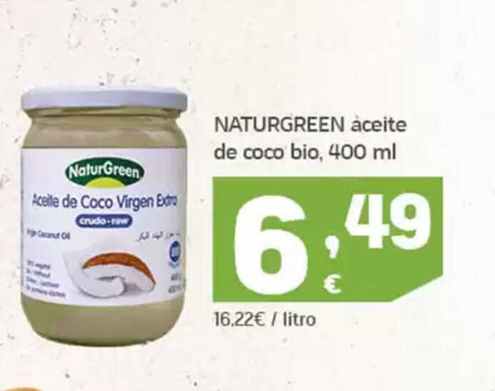 NATURGREEN aceite de coco bio, 400 ml