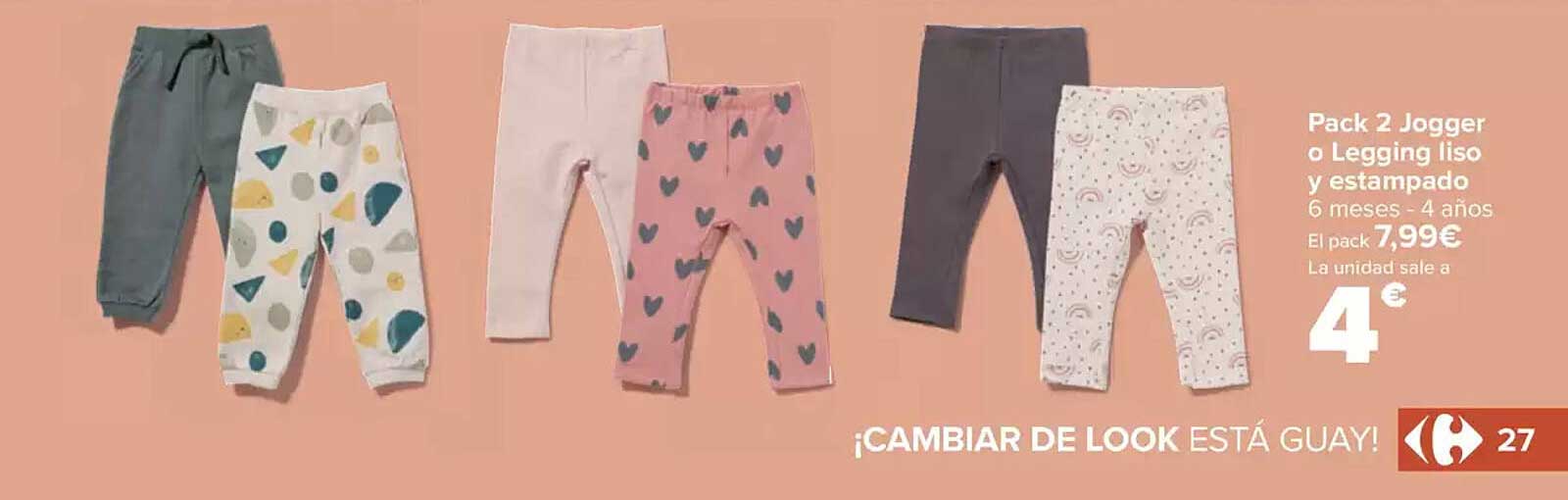 Pack 2 Jogger o Legging liso y estampado