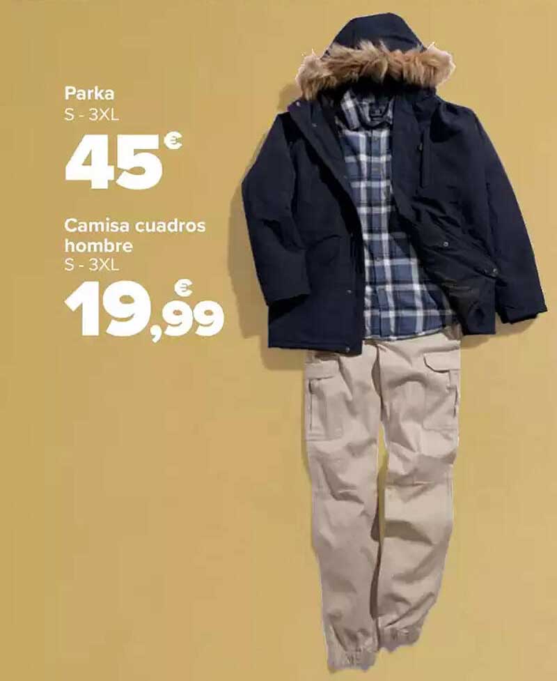 Parka  
Camisa cuadros hombre