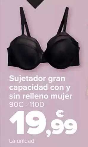 Sujetador gran capacidad con y sin relleno mujer