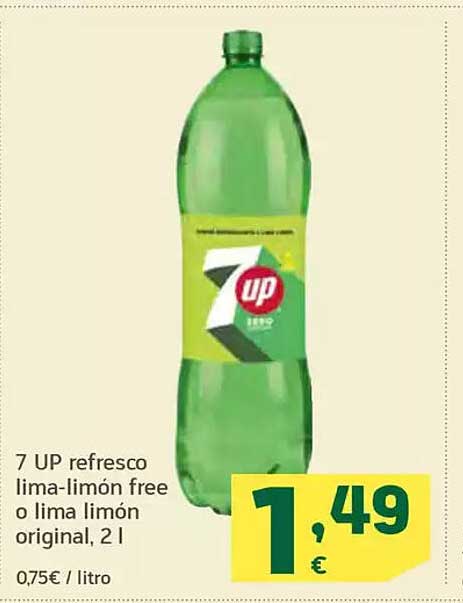 7 UP refresco lima-limón free o lima limón original, 2 l