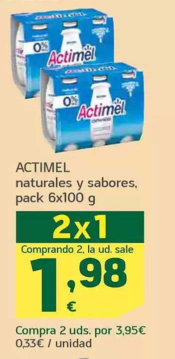 ACTIMEL naturales y sabores, pack 6x100 g