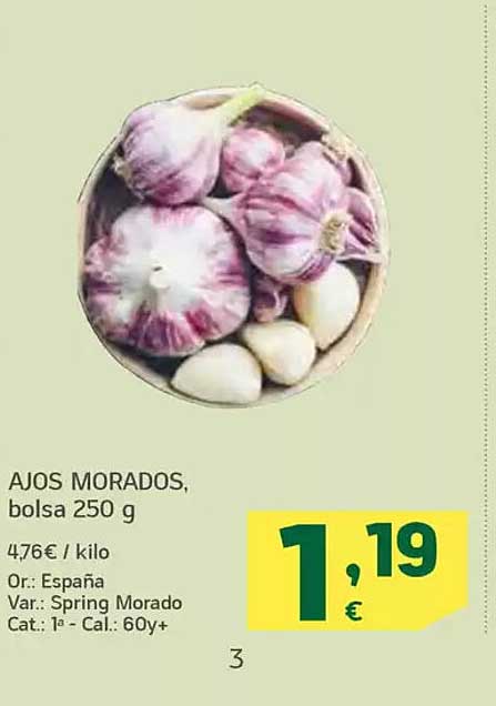 AJOS MORADOS, bolsa 250 g