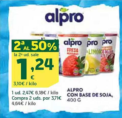 alpro con base de soja, 400 G