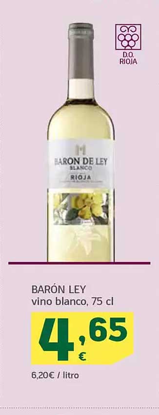 BARÓN LEY vino blanco, 75 cl