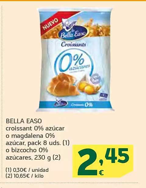 BELLA EASO Croissants 0% azúcares pack 8 uds.