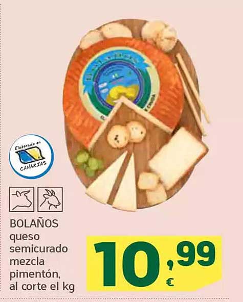 BOLAÑOS queso semicurado mezcla pimentón, al corte el kg