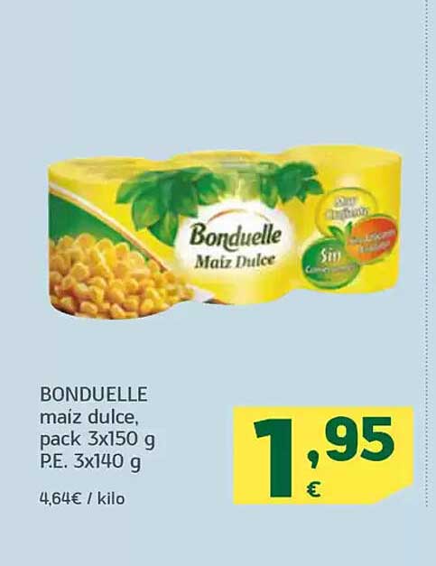 BONDUELLE maíz dulce, pack 3x150 g