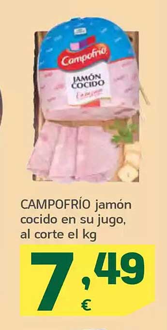 CAMPOFRÍO jamón cocido en su jugo, al corte el kg