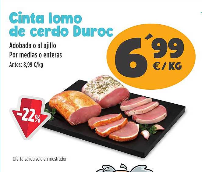 Cinta lomo de cerdo Duroc