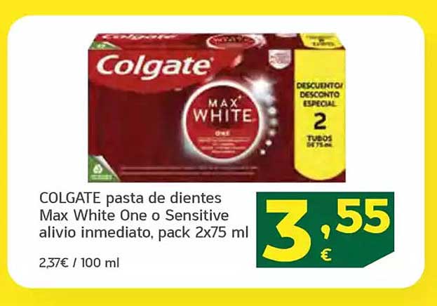 COLGATE pasta de dientes Max White One o Sensitive