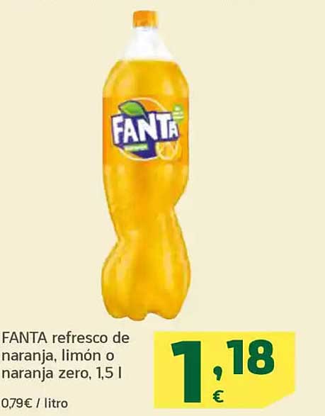 FANTA refresco de naranja, limón o naranja zero, 1,5 l