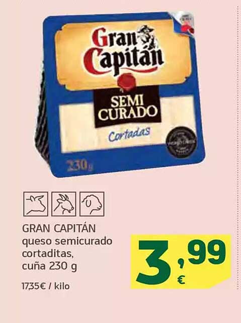 GRAN CAPITÁN queso semicurado cortaditas