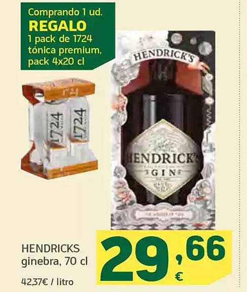 HENDRICKS ginebra, 70 cl