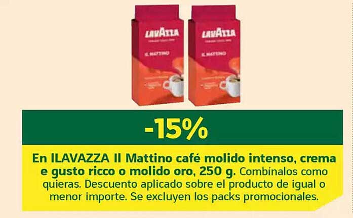 ILAVAZZA II Mattino café molido intenso, crema y gusto ricco o molido oro, 250 g