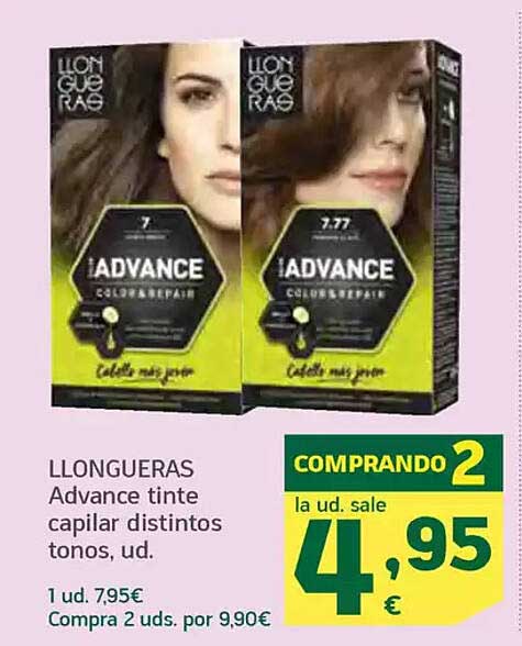 LLONGUERAS Advance tinte capilar distintos tonos, ud.