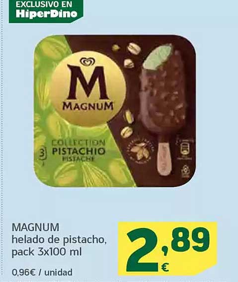 MAGNUM helado de pistacho, pack 3x100 ml