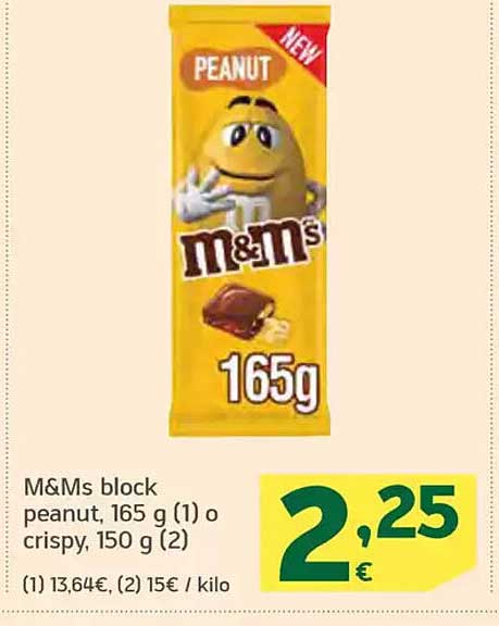 M&Ms block peanut, 165 g