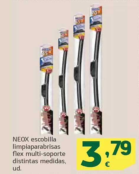 NEOX escobilla limpiaparabrisas flex multi-soporte distintas medidas, ud.