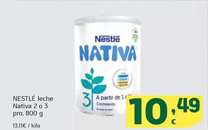 NESTLÉ leche Nativa 2 o 3 pro, 800 g