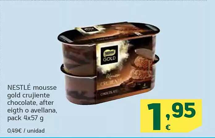 NESTLÉ mousse gold crujiente chocolate