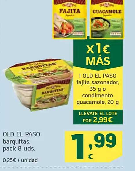 OLD EL PASO barquitas, pack 8 uds.