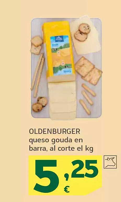 OLDENBURGER queso gouda en barra, al corte el kg