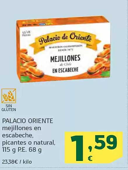 PALACIO ORIENTE mejillones en escabeche