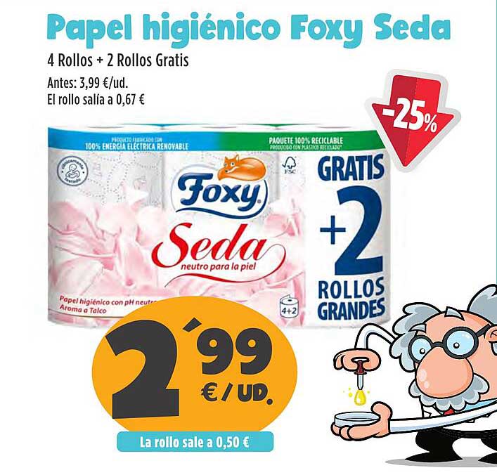 Papel higiénico Foxy Seda