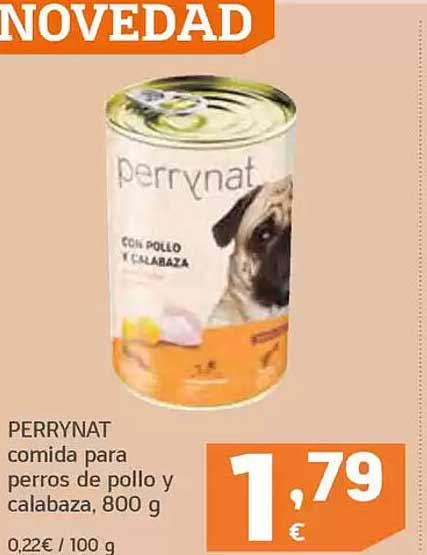 PERRYNAT comida para perros de pollo y calabaza