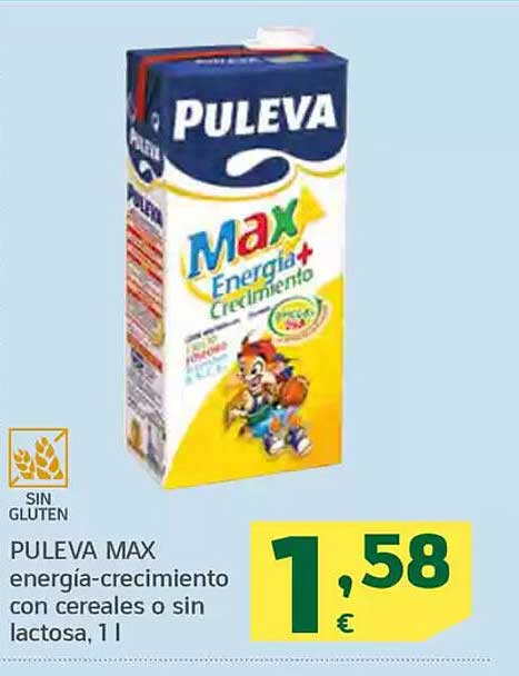 PULEVA MAX energía-crecimiento con cereales o sin lactosa