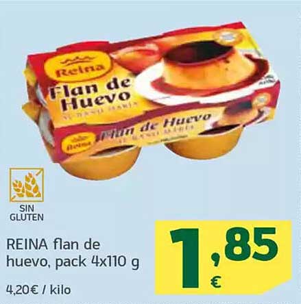 REINA flan de huevo, pack 4x110 g