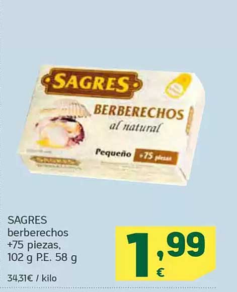 SAGRES berberechos al natural