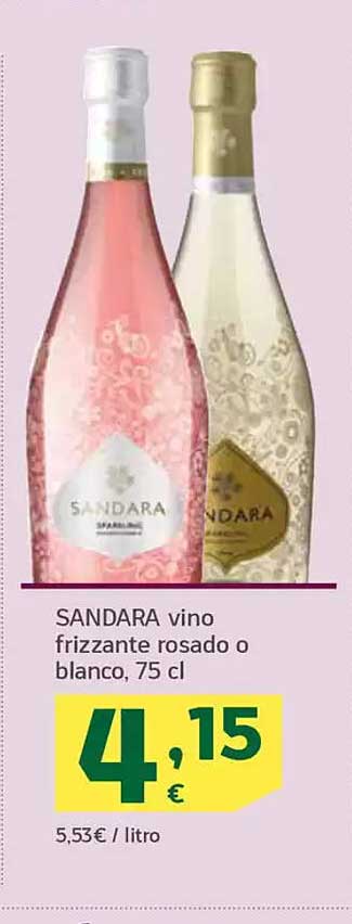 SANDARA vino frizzante rosado o blanco, 75 cl