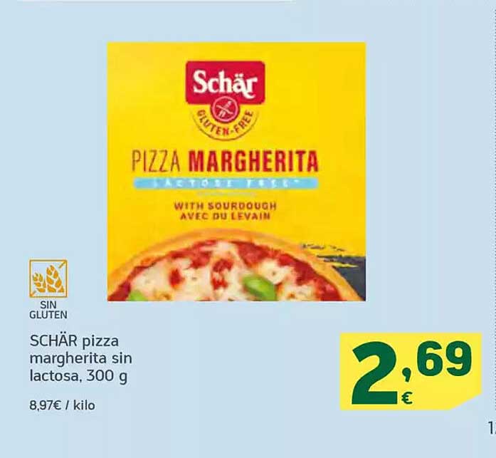 SCHÄR pizza margherita sin lactosa