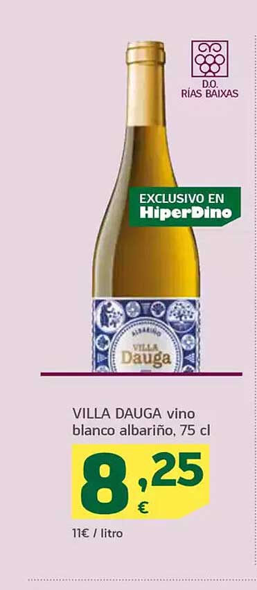 VILLA DAUGA vino blanco albariño, 75 cl