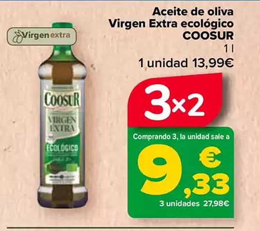 Aceite de oliva Virgen Extra ecológico COOSUR