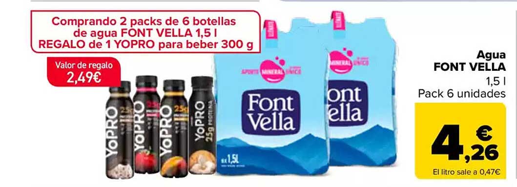 Agua FONT VELLA 1,5 l Pack 6 unidades