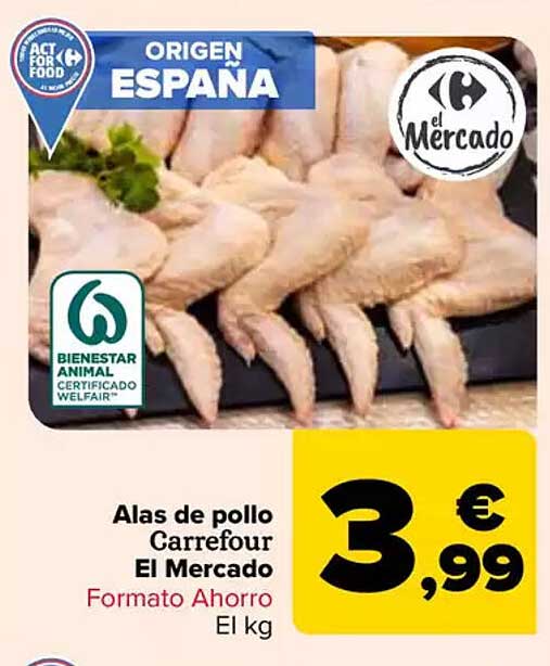 Alas de pollo Carrefour El Mercado