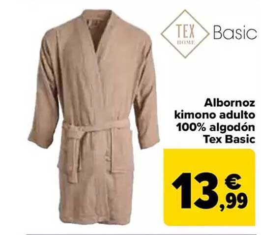 Albornoz kimono adulto 100% algodón Tex Basic