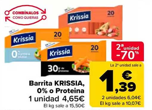 Barrita KRISSIA, 0% o Proteína