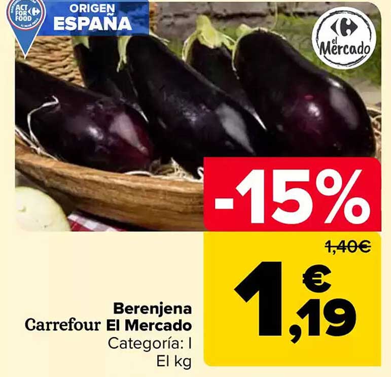 Berenjena Carrefour El Mercado