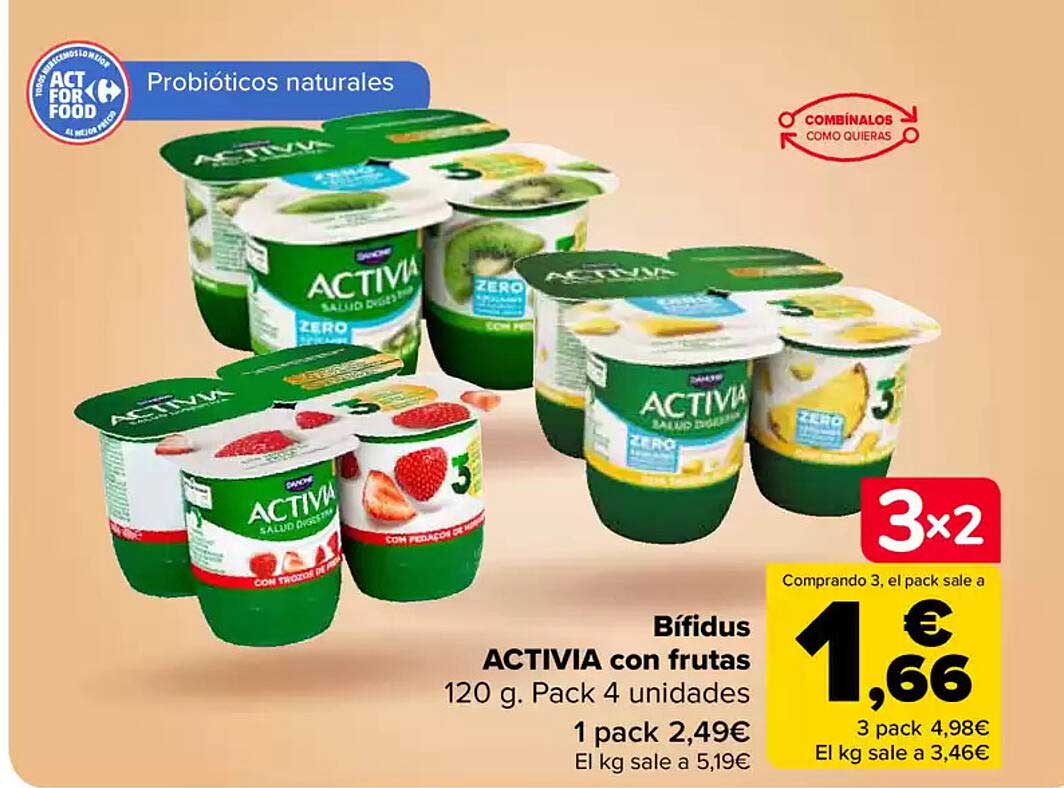 Bifidus ACTIVIA con frutas