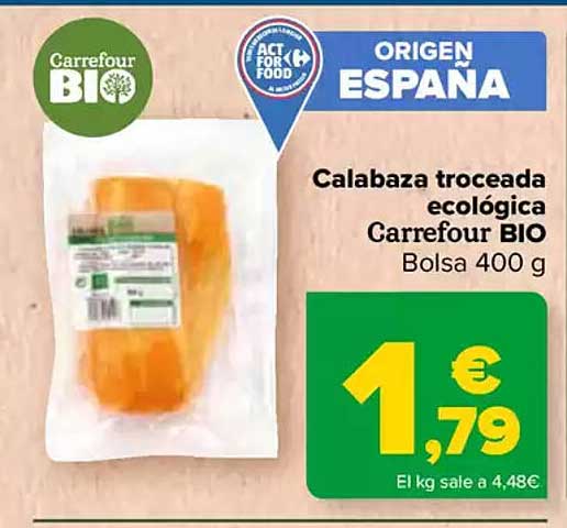 Calabaza troceada ecológica Carrefour BIO