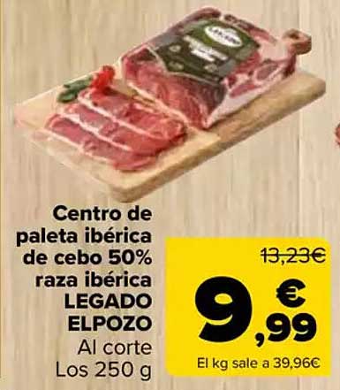 Centro de paleta ibérica de cebo 50% raza ibérica LEGADO ELPOZO